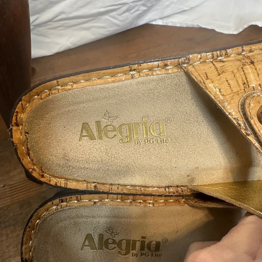 Alegria Fiona Tan Cork Look Comfort Slide Sandals F10-418 Women's EUR 37 - Picture 6 of 10